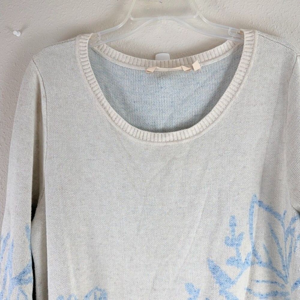 Soft Surroundings Womens Large Sweater Long Sleeve Knit Pullover Floral Artsy - Picture 6 of 9